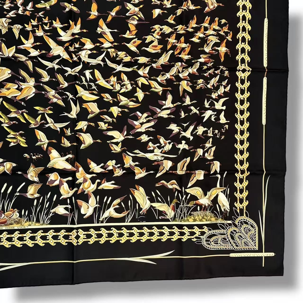 Hermes Scarf Silk Carre 90 Libres Comme L'air the Sky Is Black — view 3