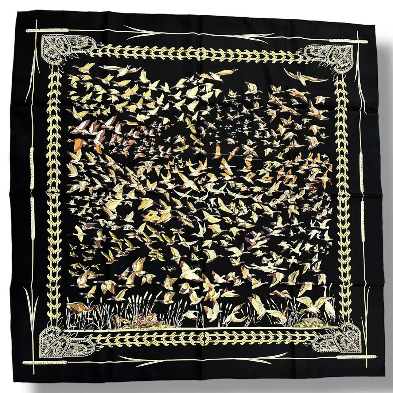 Hermes Scarf Silk Carre 90 Libres Comme L'air the Sky Is Black — view 2