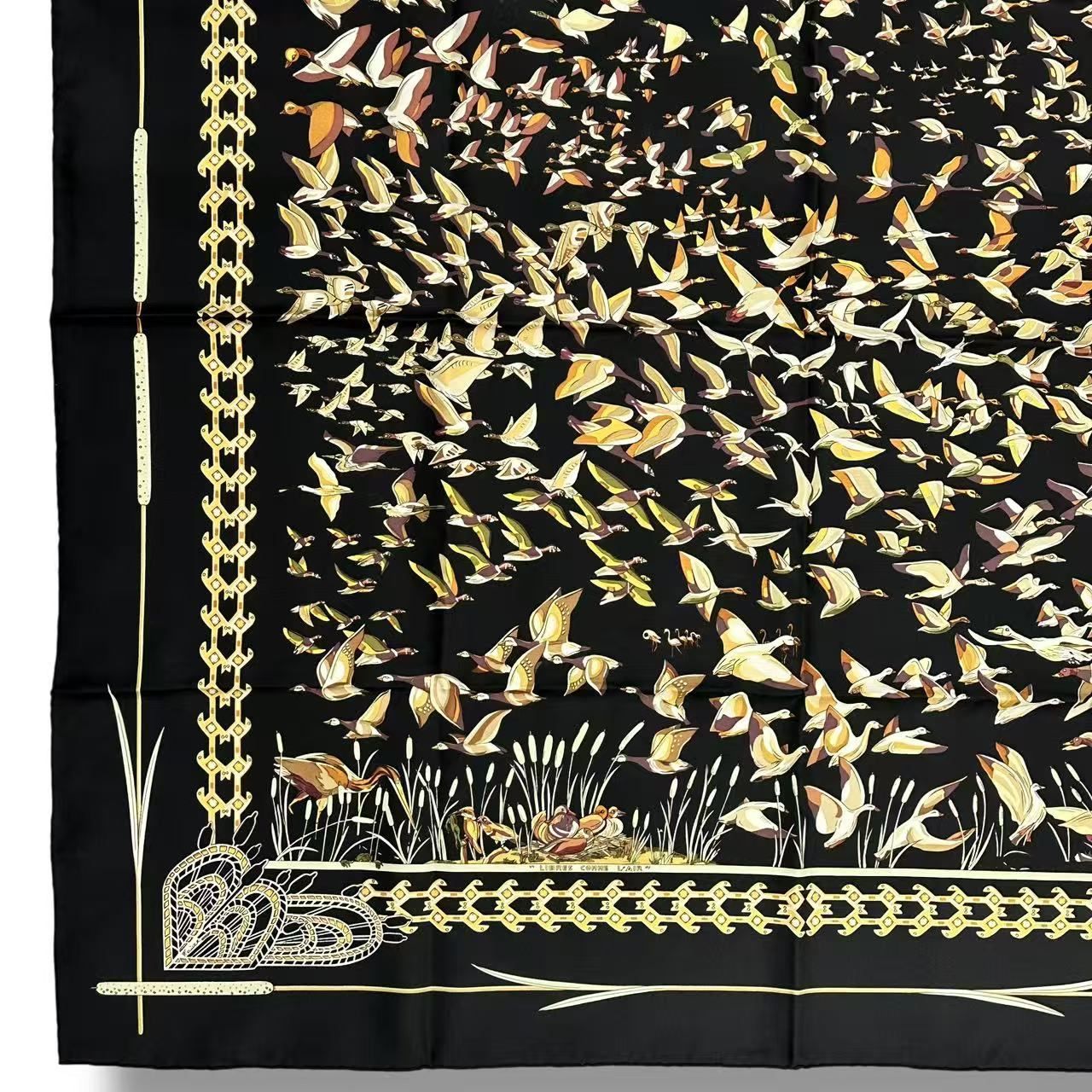 Hermes Scarf Silk Carre 90 Libres Comme L'air the Sky Is Black — view 6