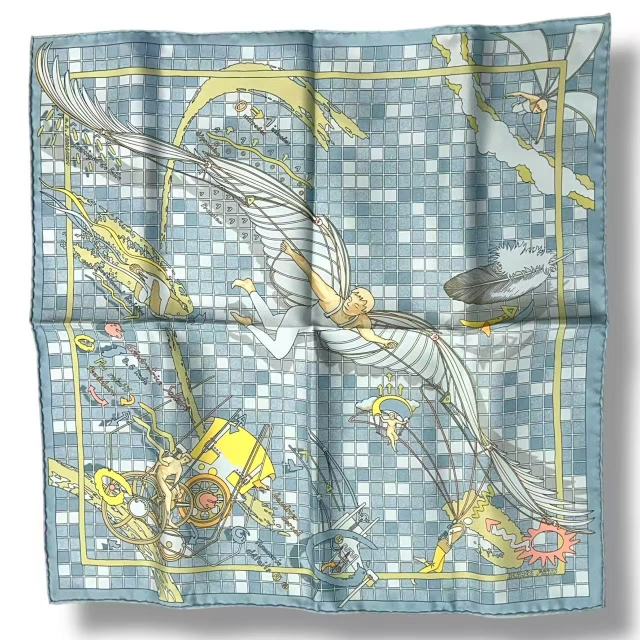 Hermes Scarf Silk Remiges de Fuite Flying Blue — view 2