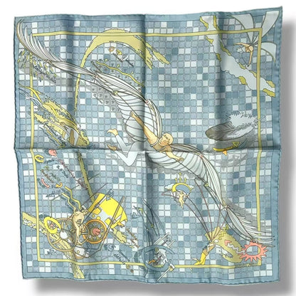 Hermes Scarf Silk Remiges de Fuite Flying Blue — view 2