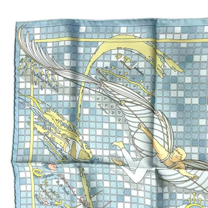 Hermes Scarf Silk Remiges de Fuite Flying Blue — view 3