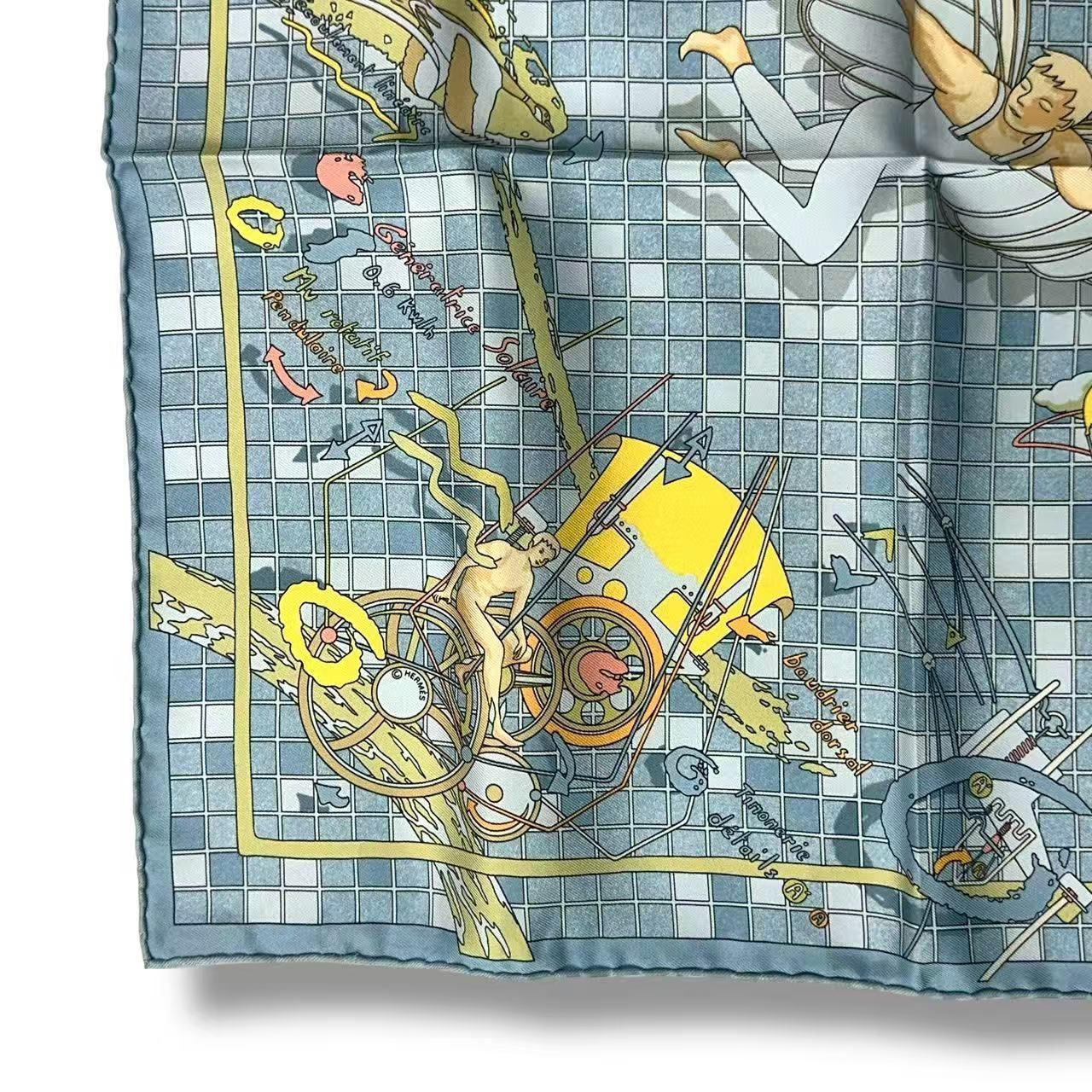Hermes Scarf Silk Remiges de Fuite Flying Blue — view 5
