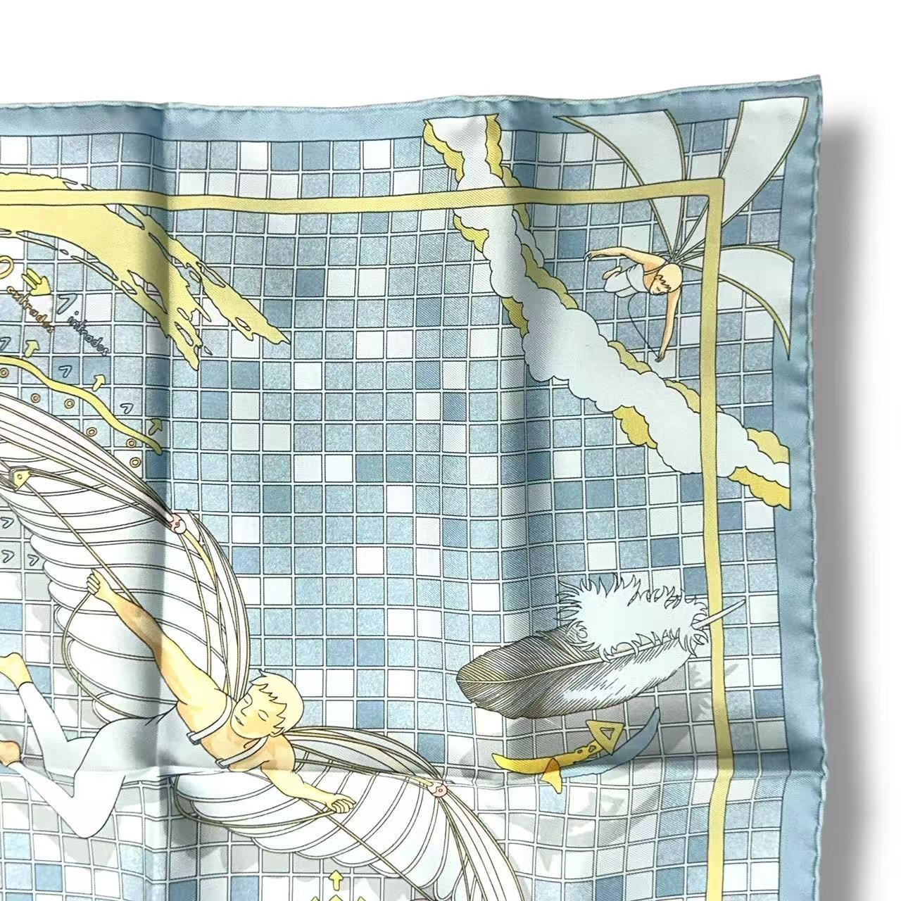Hermes Scarf Silk Remiges de Fuite Flying Blue — view 6