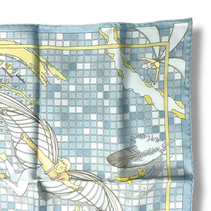 Hermes Scarf Silk Remiges de Fuite Flying Blue — view 6