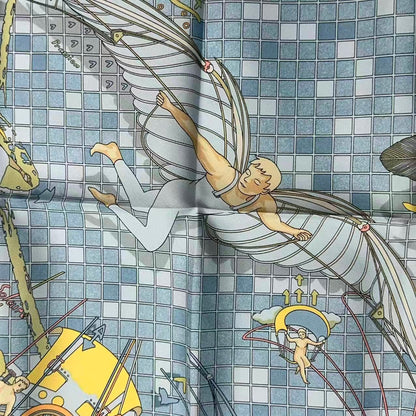 Hermes Scarf Silk Remiges de Fuite Flying Blue — view 7