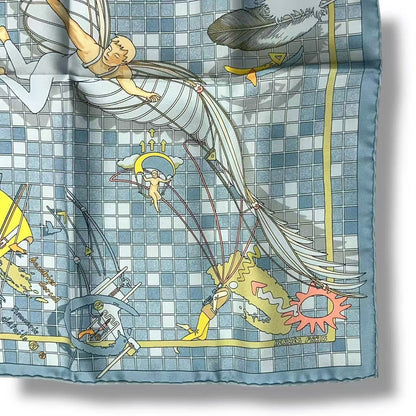 Hermes Scarf Silk Remiges de Fuite Flying Blue — view 4