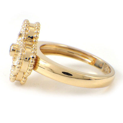 Van Cleef & Arpels Ring Vintage Alhambra Point Diamond White Shell 18K Yellow — view 2