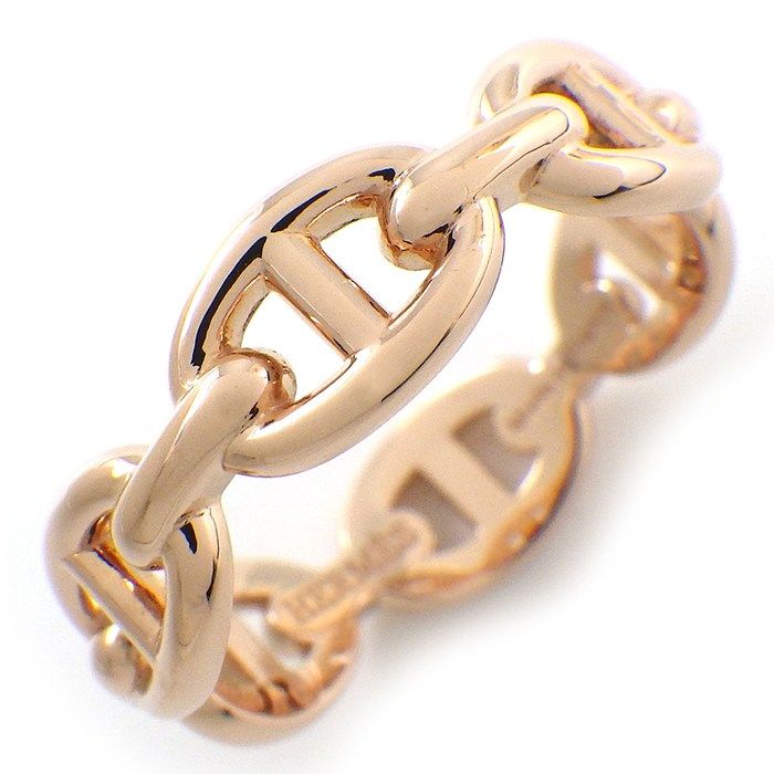 Hermes Ring Chaine D'Ancre Enchainee PM 18K Pink Gold