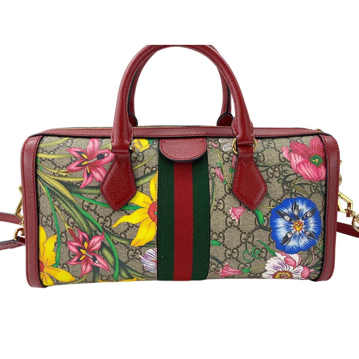 Gucci Handbag Leather 2-Way Ophidia GG Flora