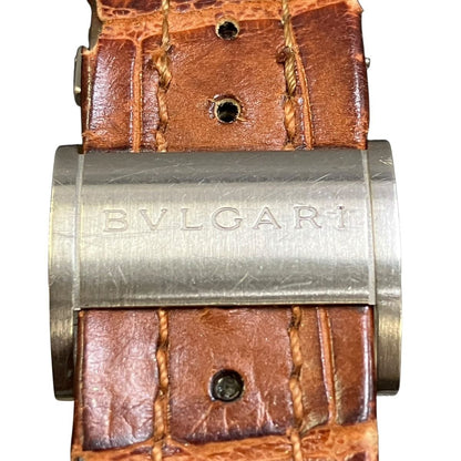 Bvlgari Ergon Watch SS Leather Automatic Black Dial — view 6