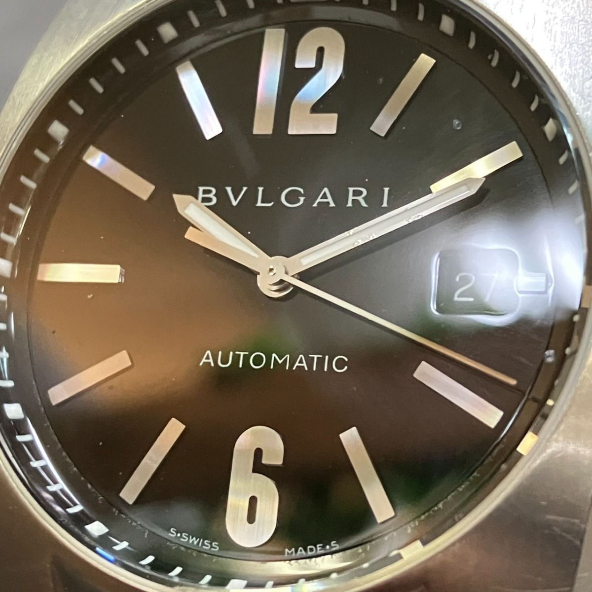 Bvlgari Ergon Watch SS Leather Automatic Black Dial — view 4