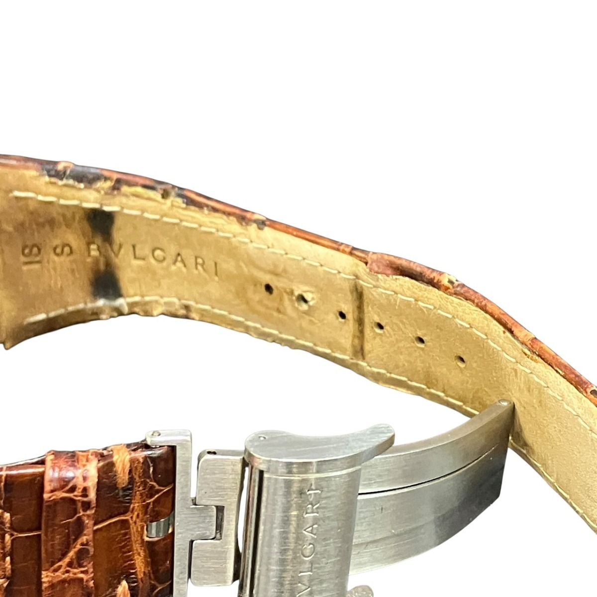 Bvlgari Ergon Watch SS Leather Automatic Black Dial — view 8