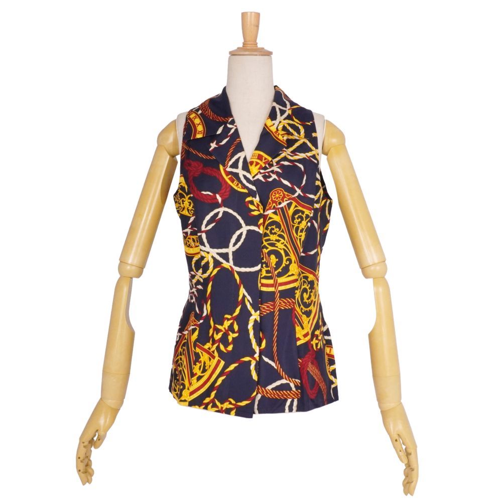 Celine Vintage Shirt Blouse Sleeveless All Over — view 3