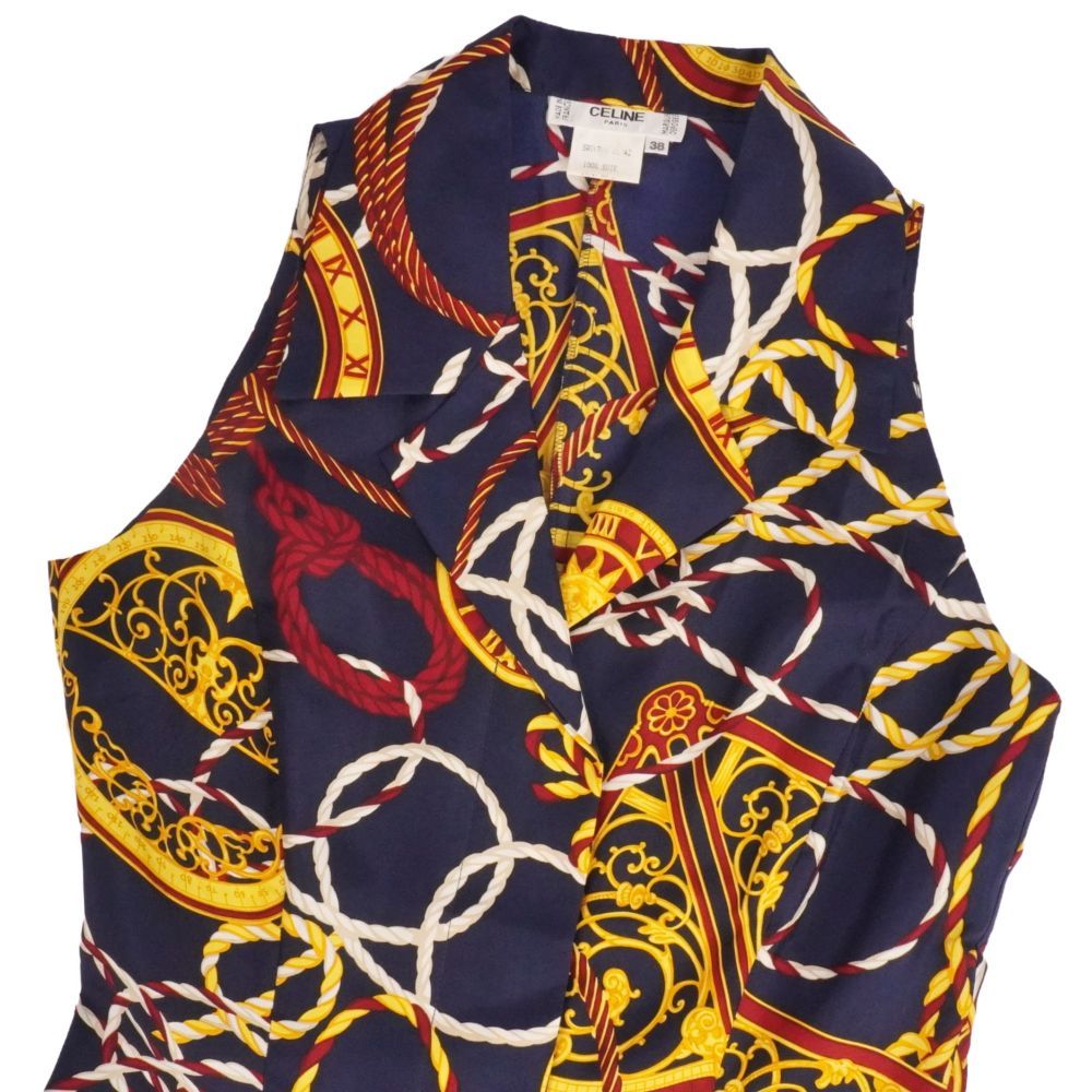 Celine Vintage Shirt Blouse Sleeveless All Over — view 2