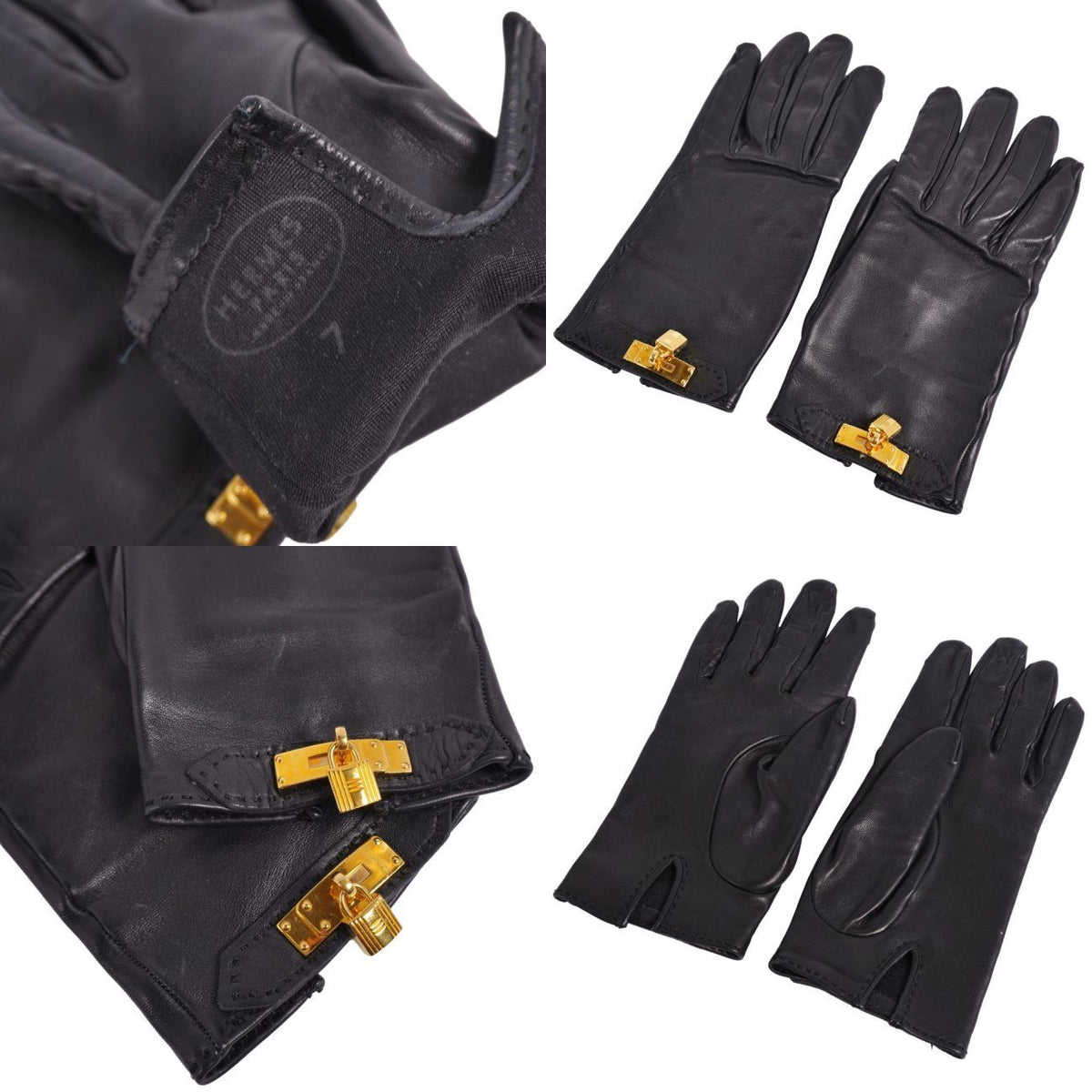 Hermes Gloves Kelly Cadena Padlock Ramle — view 5