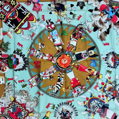 Hermes Scarf Silk Kachinas — view 4