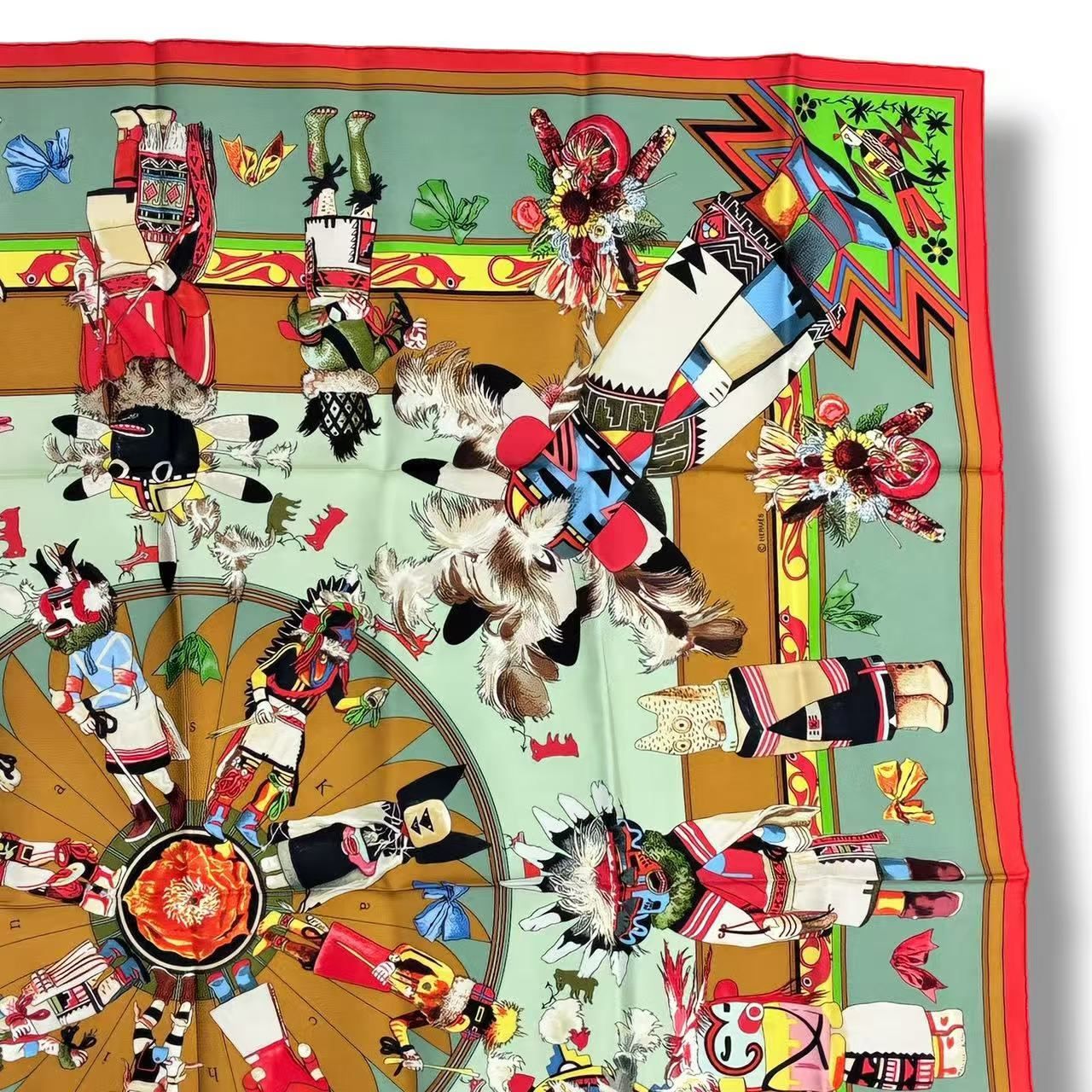 Hermes Scarf Silk Kachinas — view 7
