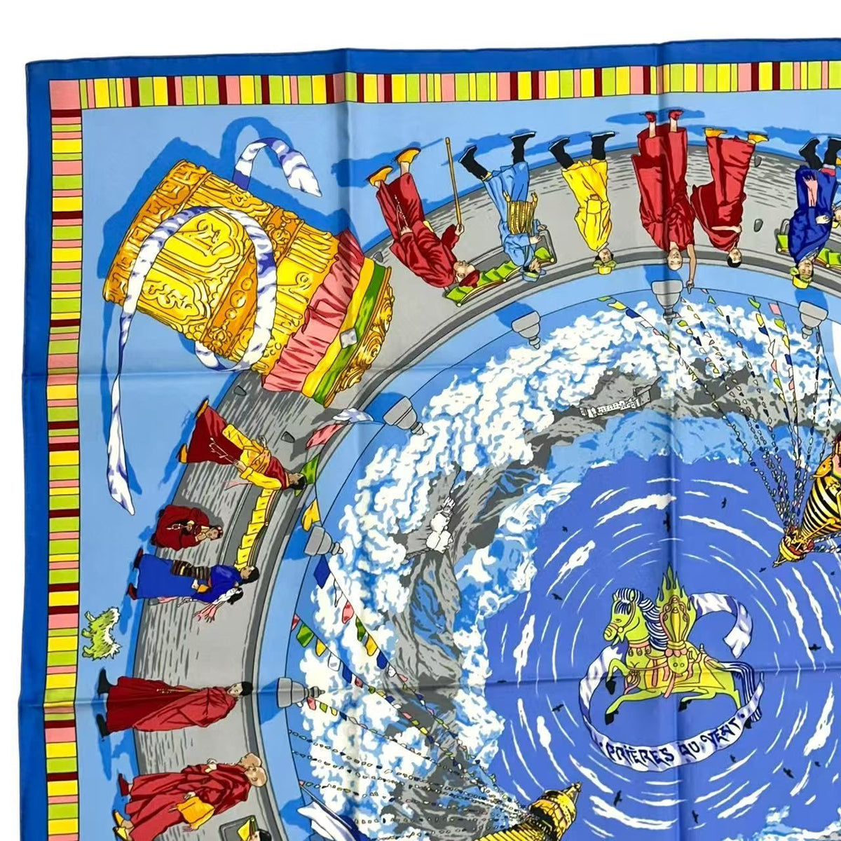Hermes Scarf Silk Prieres AU Vent Prayer in the Wind Blue — view 2