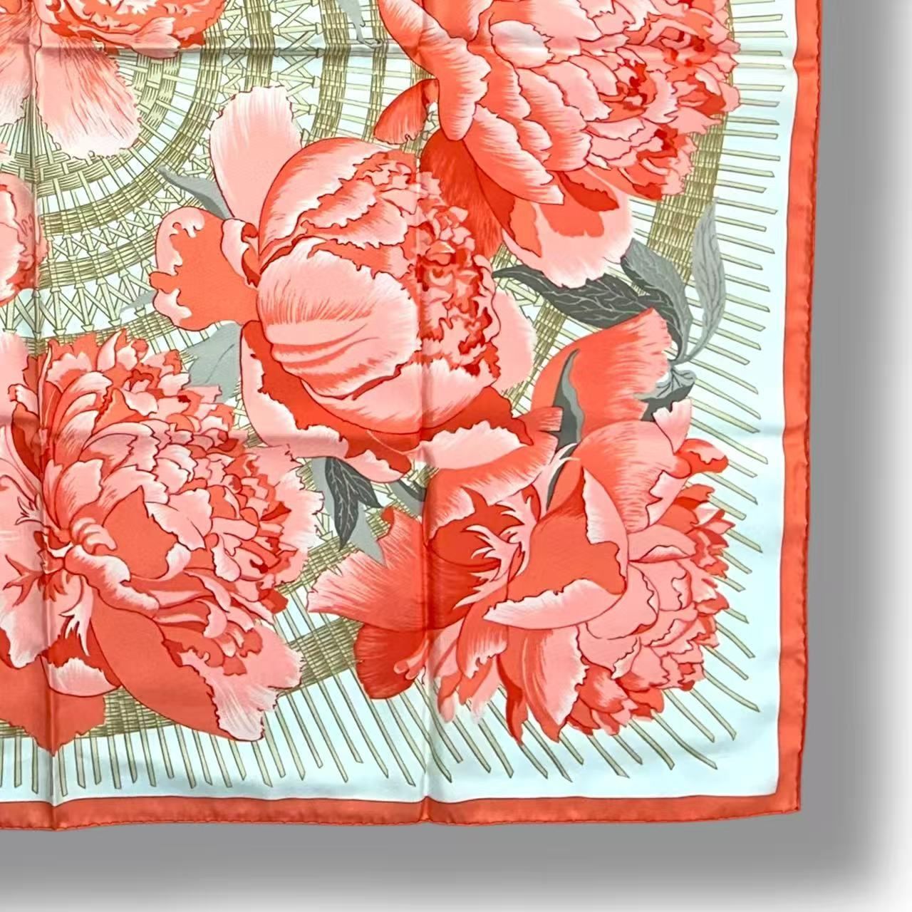 Hermes Scarf Silk les Pivoines Pink — view 5