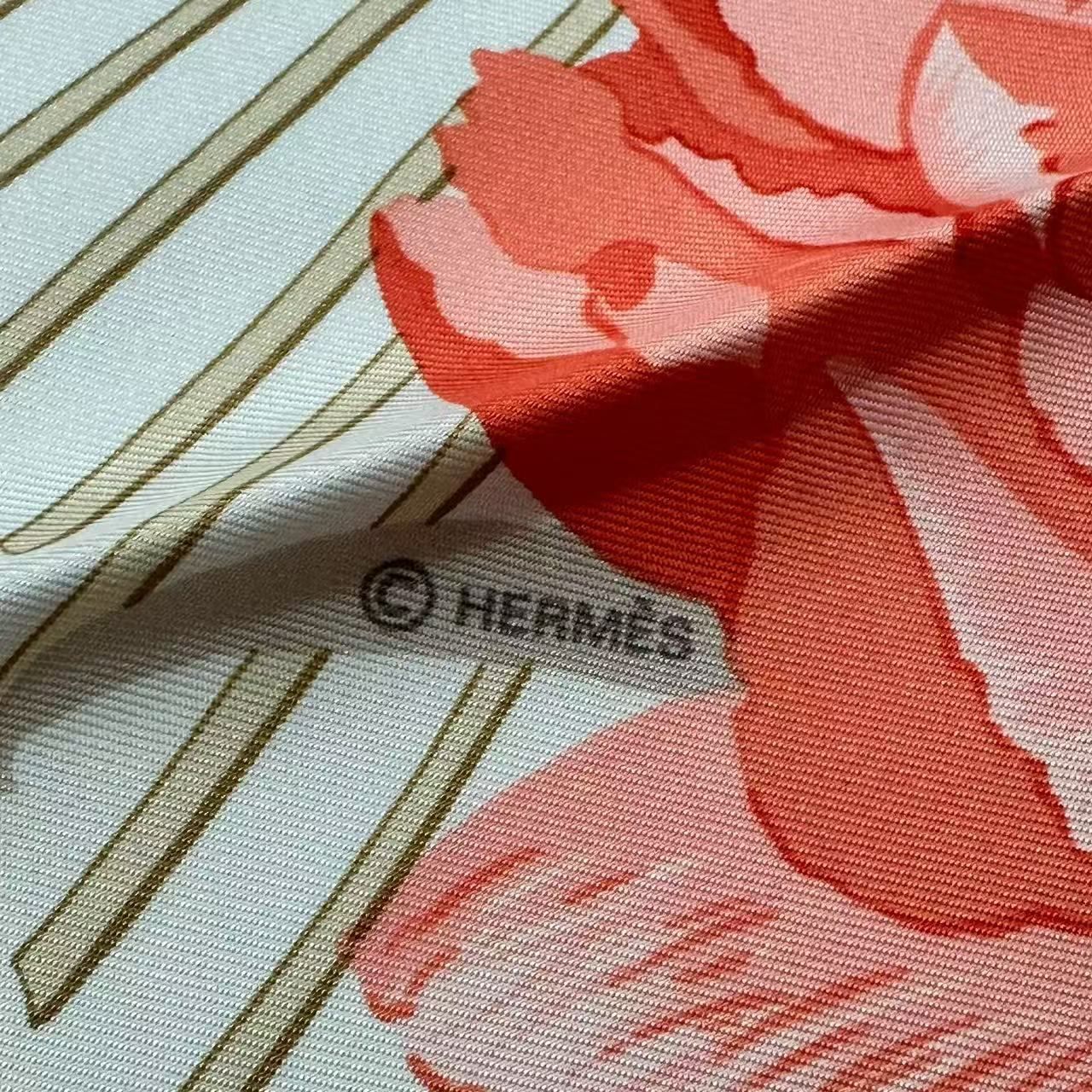 Hermes Scarf Silk les Pivoines Pink — view 4