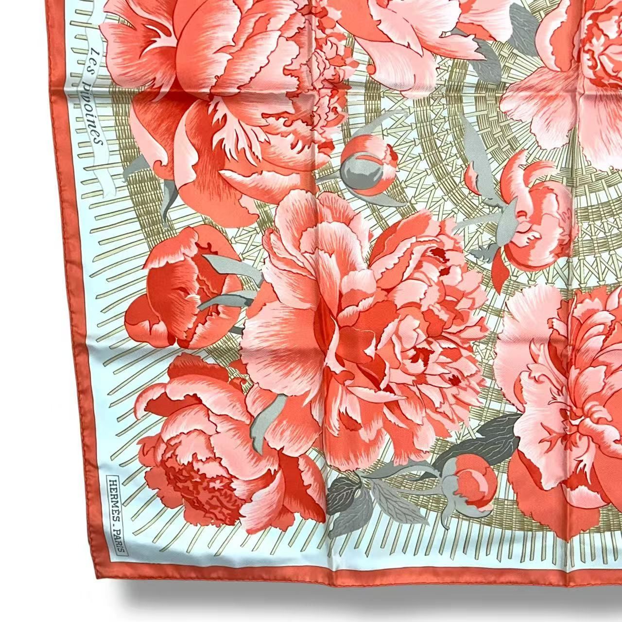 Hermes Scarf Silk les Pivoines Pink — view 3