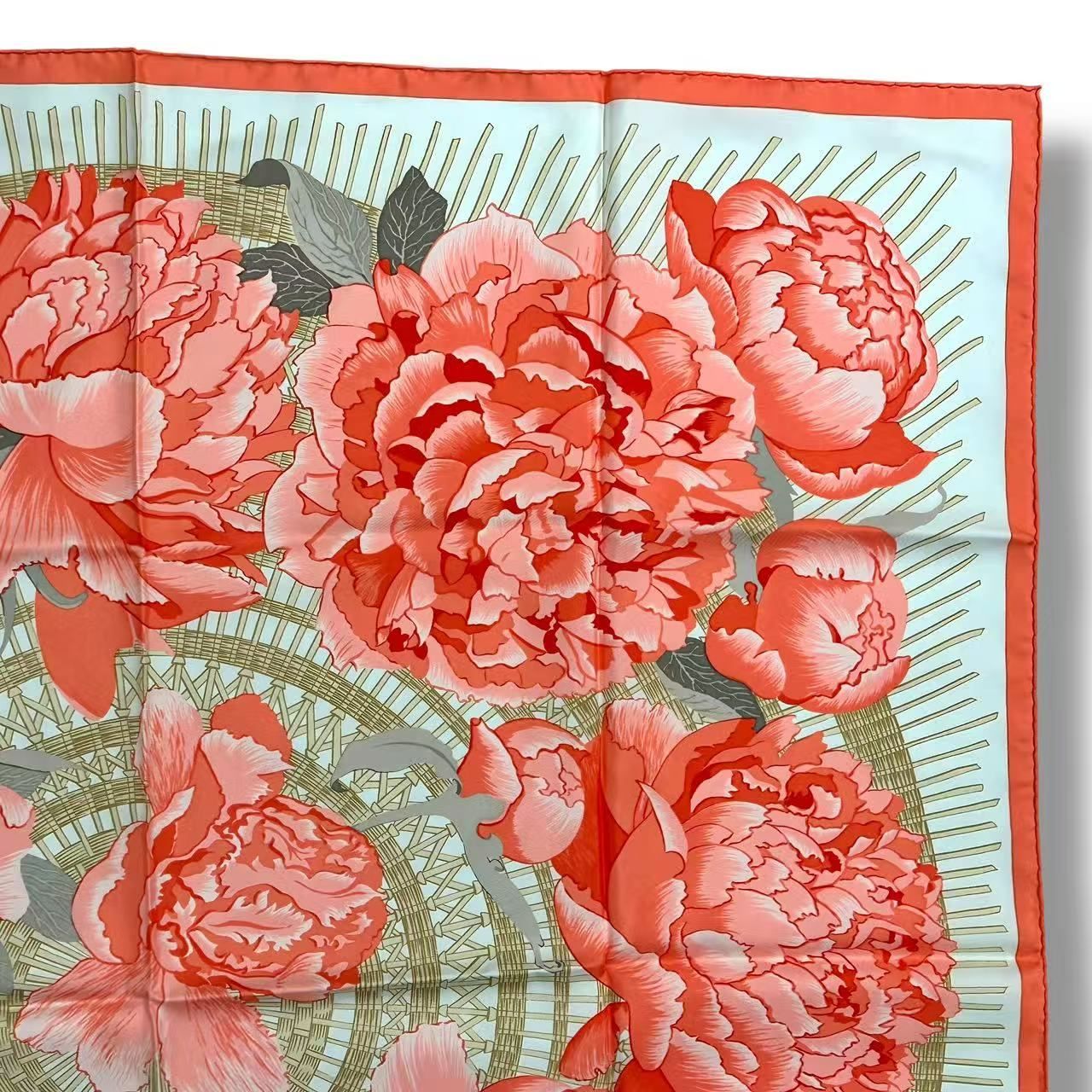 Hermes Scarf Silk les Pivoines Pink — view 2