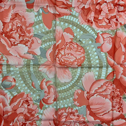 Hermes Scarf Silk les Pivoines Pink — view 7