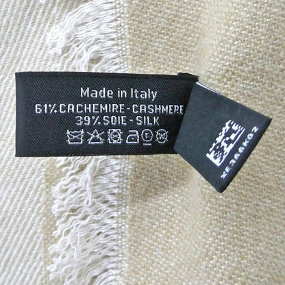 Chanel Shawl Beige Logo CC Cashmere Silk Large Scarf — view 8