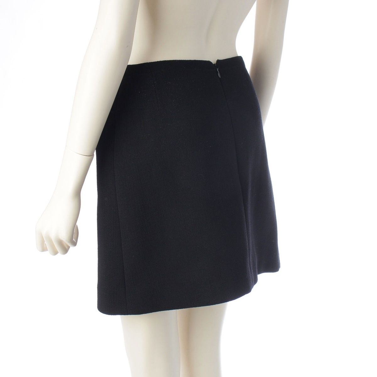 Chanel 97A Tweed Zip Up Jacket Skirt Set Black 38 — view 6