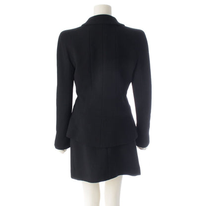 Chanel 97A Tweed Zip Up Jacket Skirt Set Black 38 — view 4