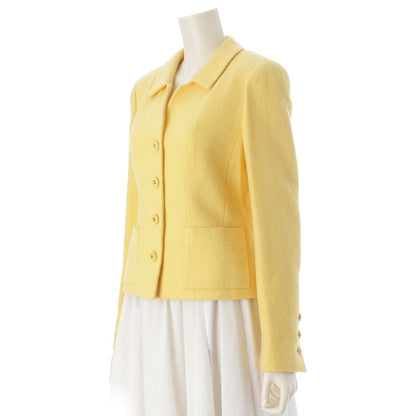 Chanel Wool Coco Button Tweed Tailored Jacket Yellow 38 — view 2