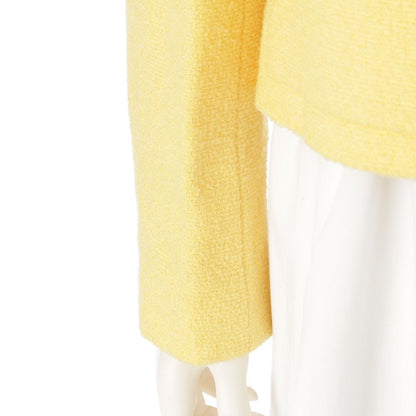 Chanel Wool Coco Button Tweed Tailored Jacket Yellow 38 — view 6