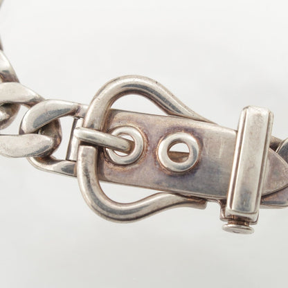 Hermes Vintage Gaetan de Percin Boucles Sellier Book le MM Chain Bracelet Silver — view 3