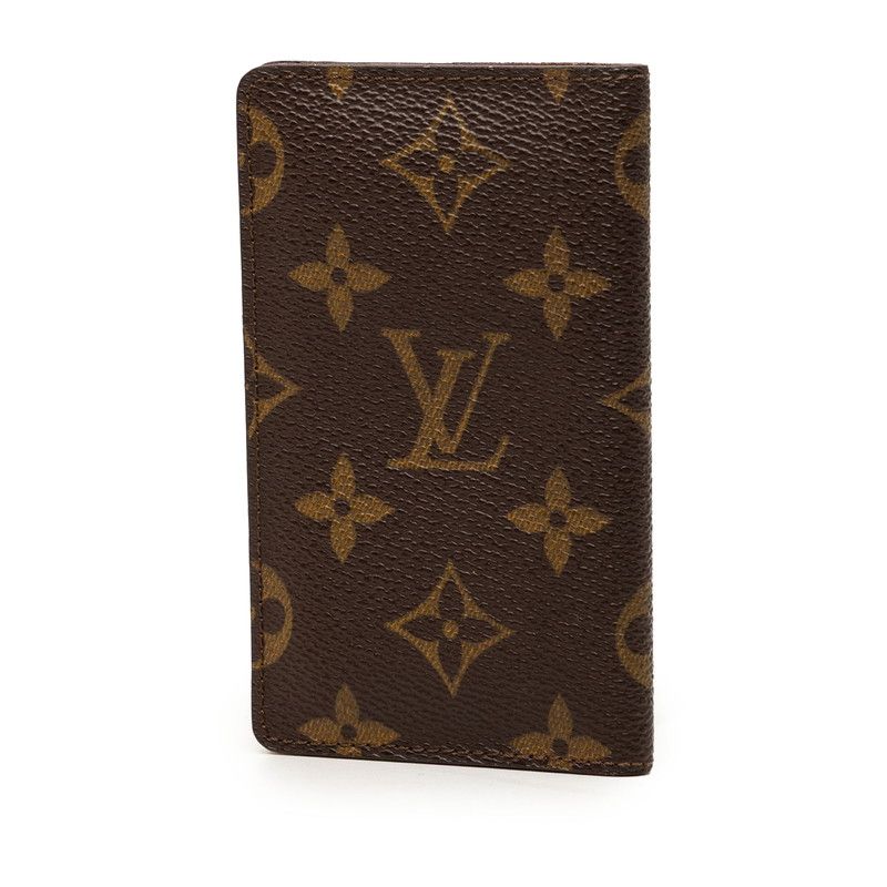 Louis Vuitton Monogram Card Case Business Holder Brown Leather — view 2