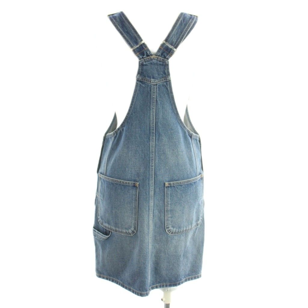 Celine Denim Overalls All in One Jumper Dress Triomphe Buttons XS Blue — view 3