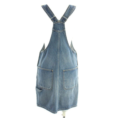 Celine Denim Overalls All in One Jumper Dress Triomphe Buttons XS Blue — view 3