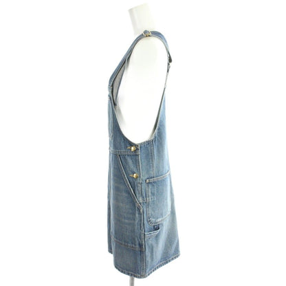 Celine Denim Overalls All in One Jumper Dress Triomphe Buttons XS Blue — view 2