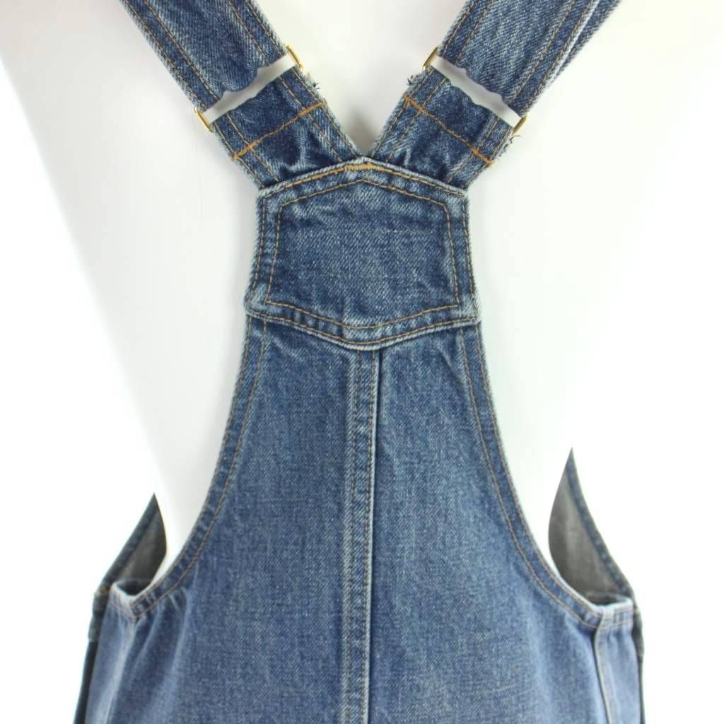 Celine Denim Overalls All in One Jumper Dress Triomphe Buttons XS Blue — view 7