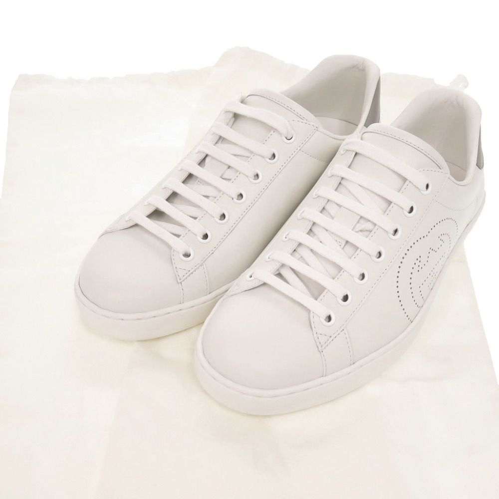 Gucci Ace Interlocking G Leather White Sneakers 6 — view 2