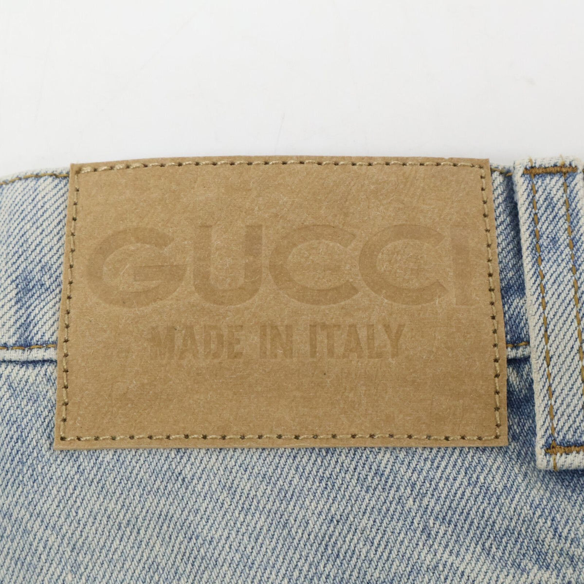 Gucci Light Blue GG Turnup Washed Denim Pants 28 — view 8