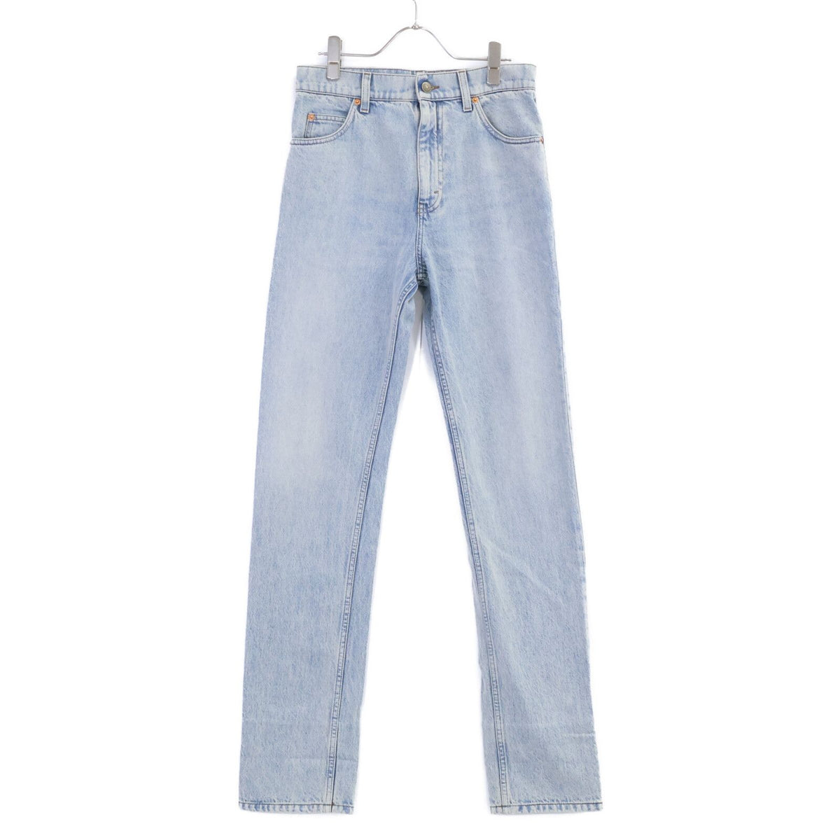 Gucci Light Blue GG Turnup Washed Denim Pants 28 — view 2
