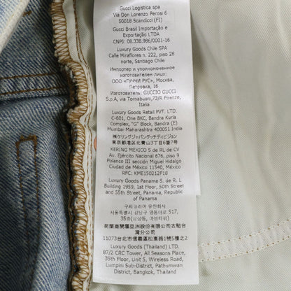 Gucci Light Blue GG Turnup Washed Denim Pants 28 — view 7