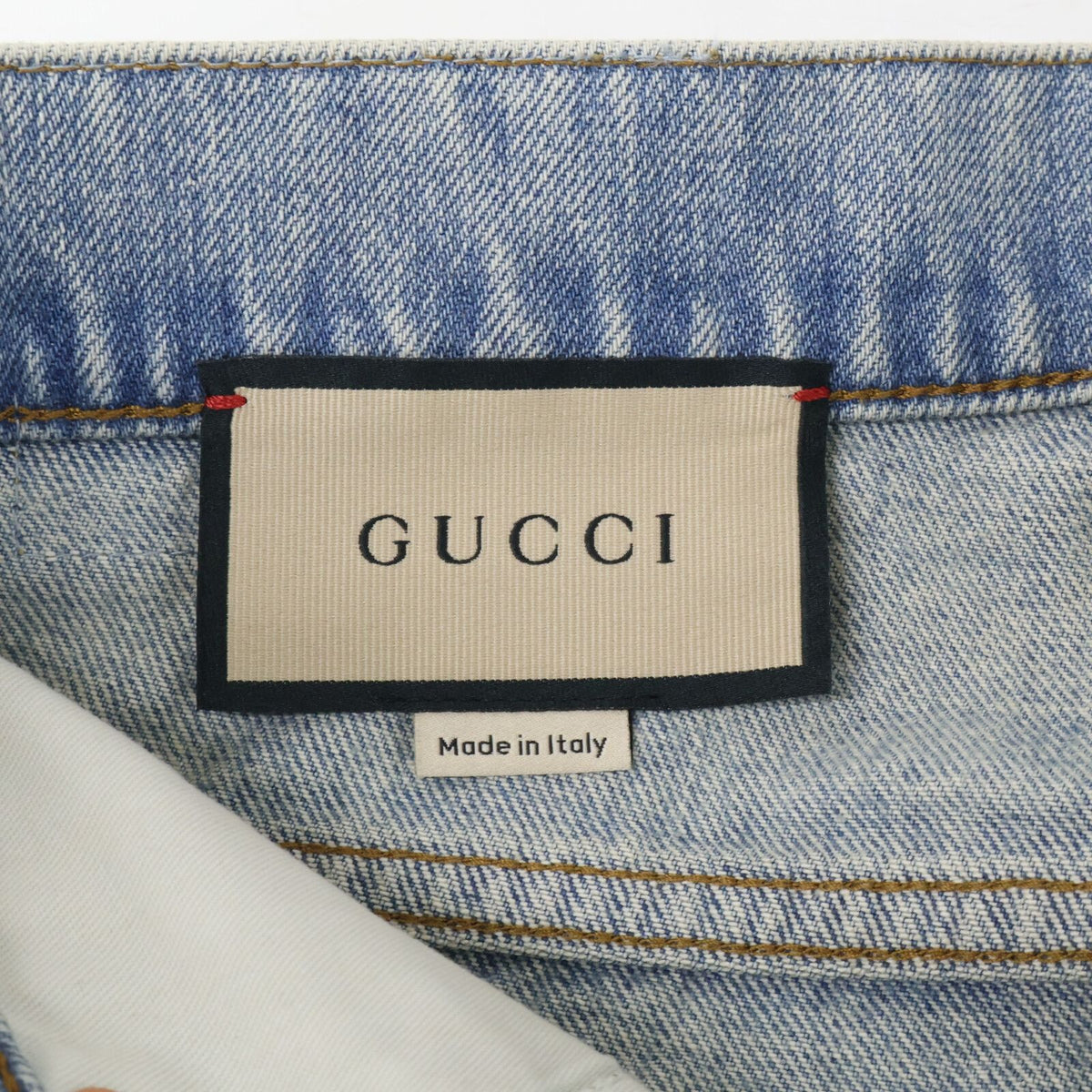 Gucci Light Blue GG Turnup Washed Denim Pants 28 — view 5