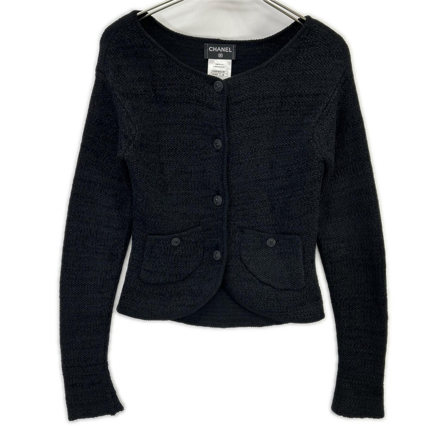 Chanel CC Button Silk Cashmere Knit Cardigan 38