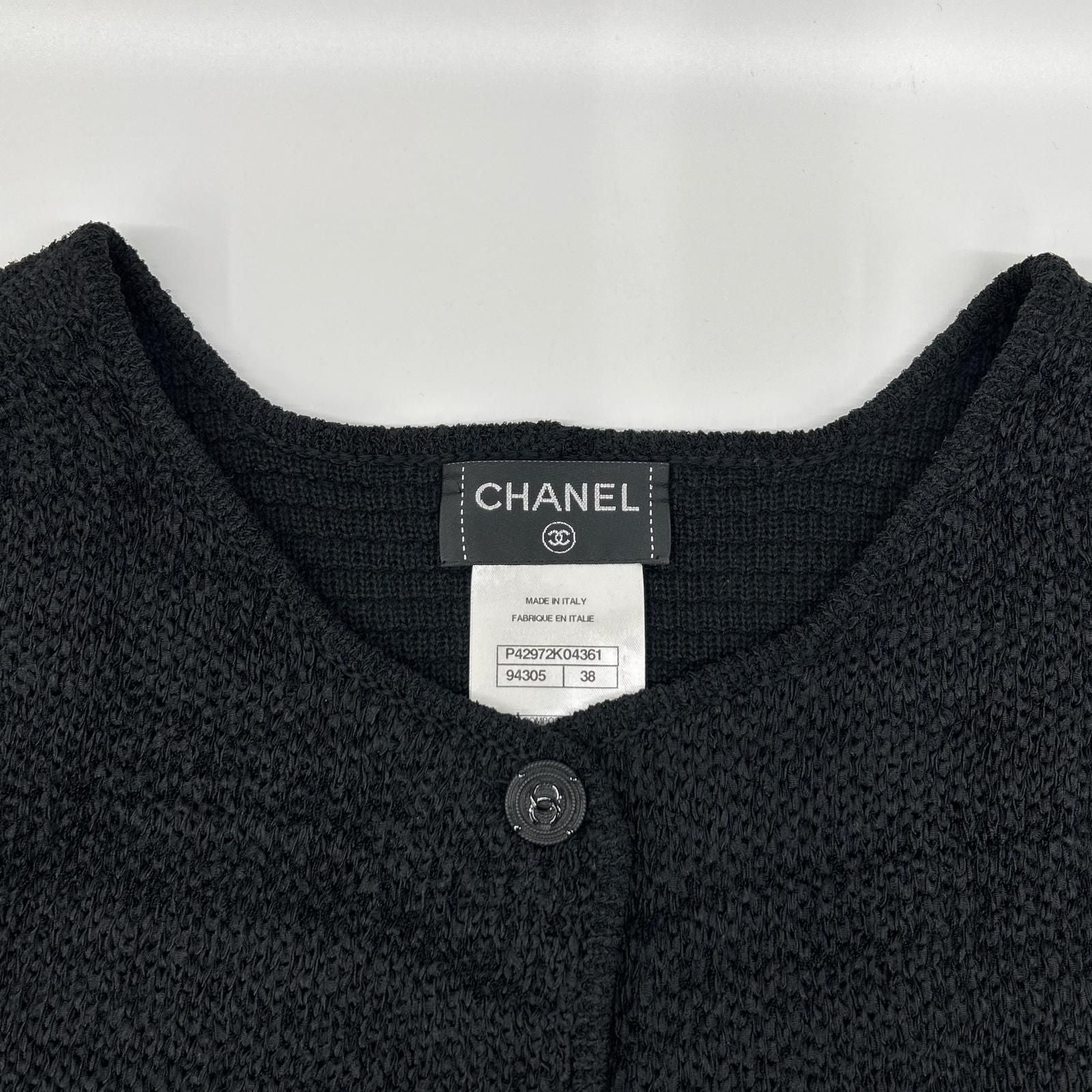 Chanel CC Button Silk Cashmere Knit Cardigan 38 — view 8