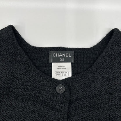Chanel CC Button Silk Cashmere Knit Cardigan 38 — view 8