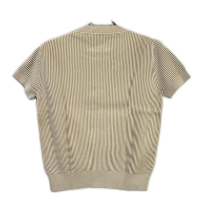 Hermes Chain Decoration Silk Blend Short Sleeve Rib Knit 40 Sweater — view 2