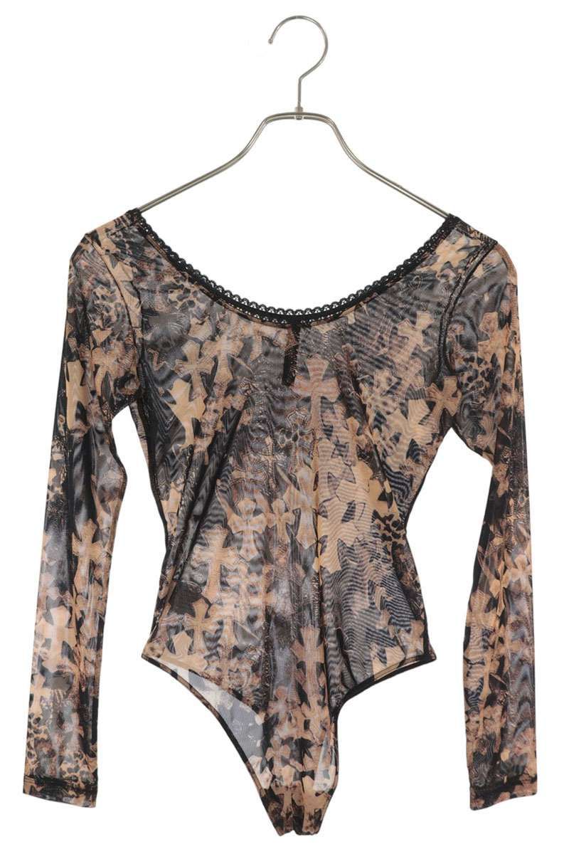 Chrome Hearts Cross All Over Print Sheer Long Sleeve Bodice XS T-Shirt
