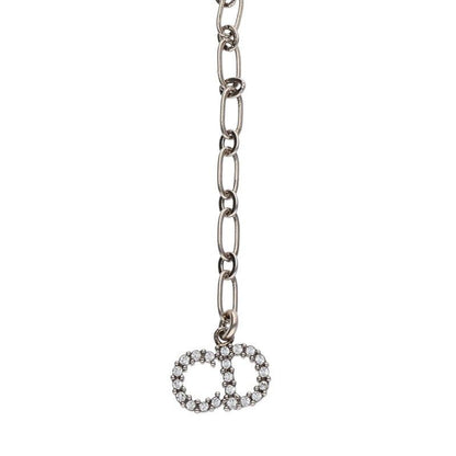 Dior Rhinestone Logo Velvet Choker Necklace — view 5